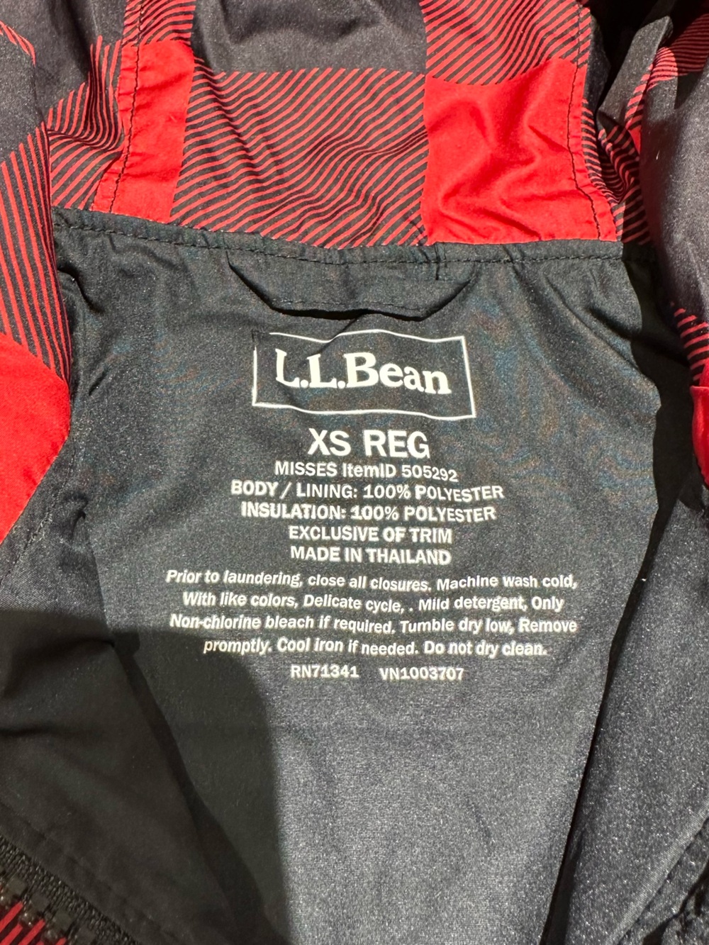 L.L. Bean Katahdin Pullover, Red & Black Plaid, Women's XS - Picture 5 of 10